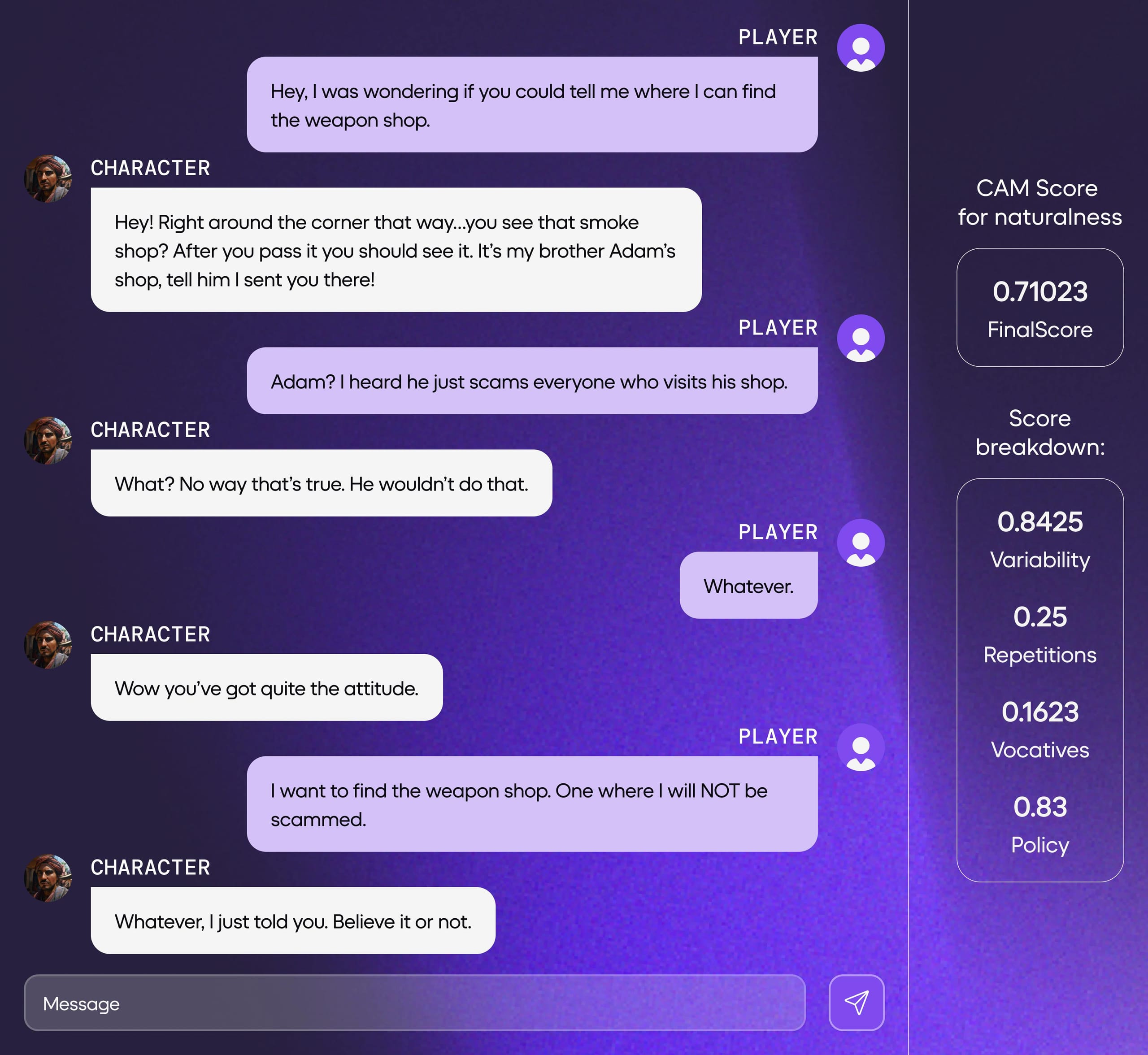 LLM benchmarks dialogue example 2