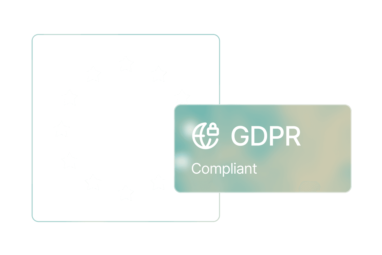 Badge confirming GDPR compliance for data protection and privacy standards.